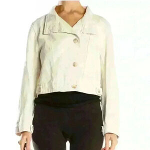 Anthropologie Current Air Cream Cropped Jacket